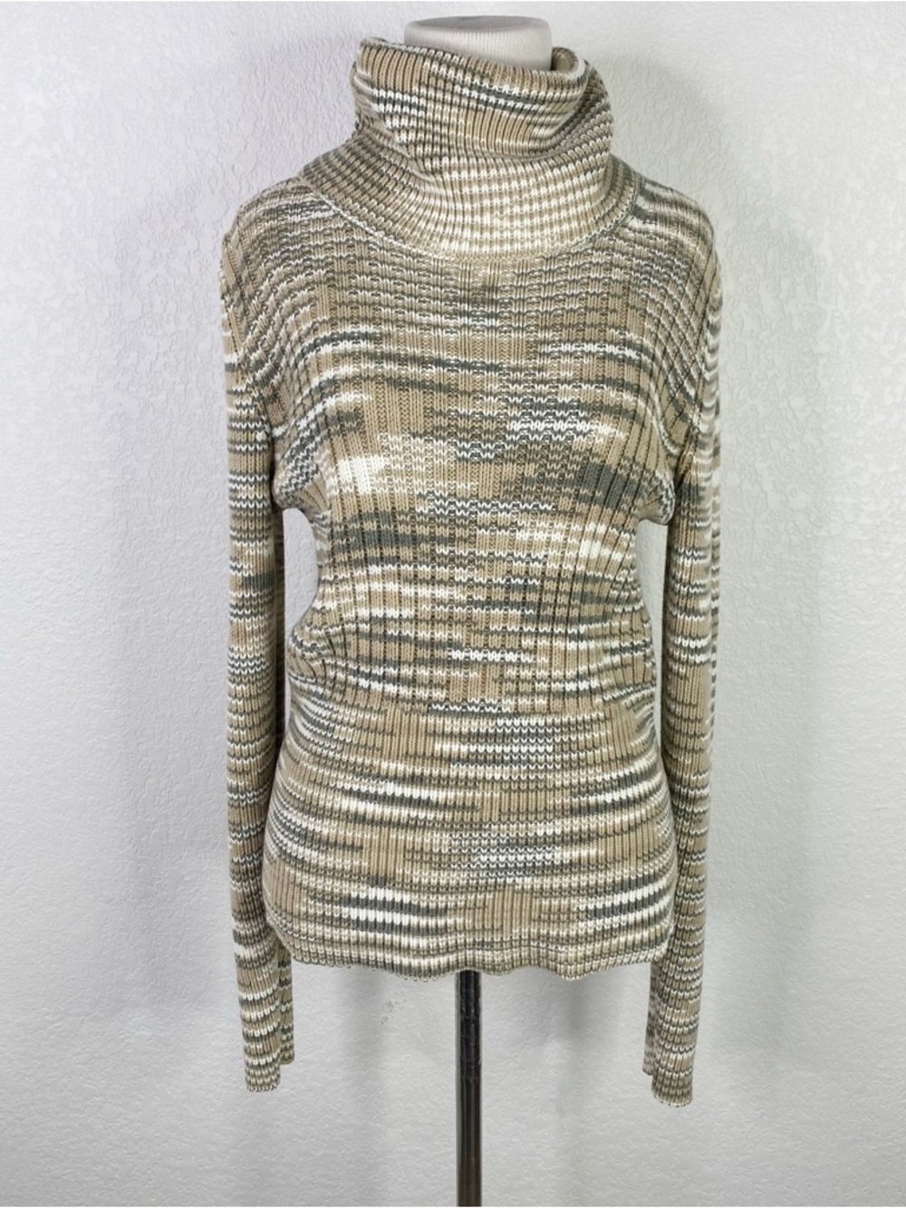 Vintage Gap Multicolor Ribbed Turtleneck Pullover Sweater